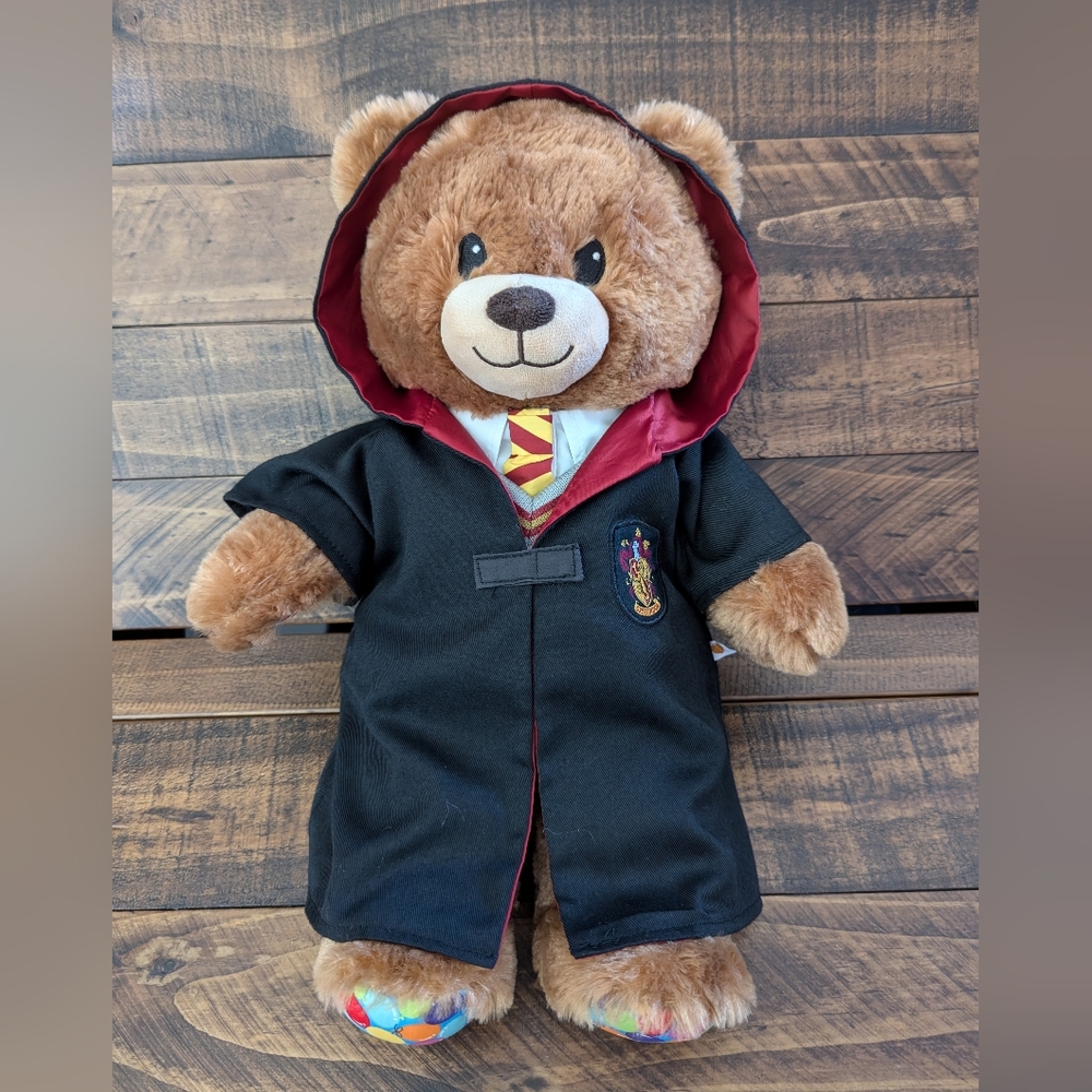 BUILD-A-BEAR Harry Potter Gryffindor Brown Bear Plush with Robe Shirt Tie Vest